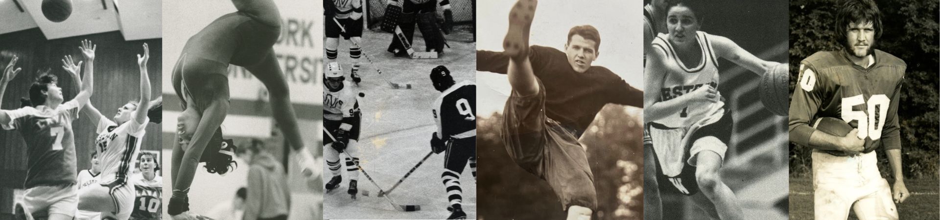 Banner showing various sports action shots